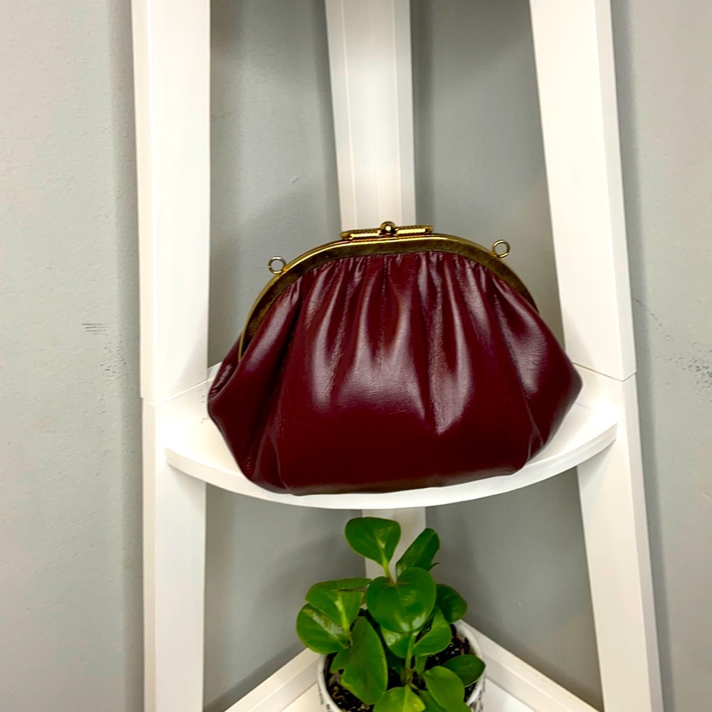 Burgundy Vintage Leather Clutch